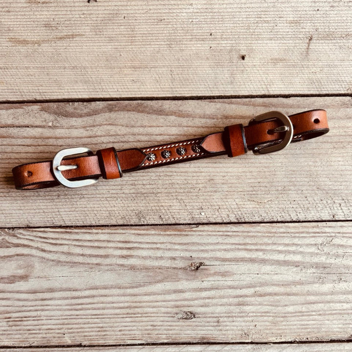 Curbstrap  Show - Rowel Concho Tack - Chestnut