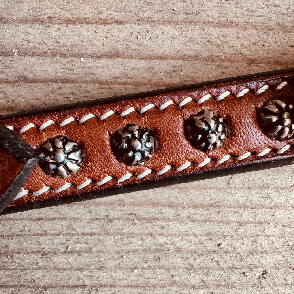Curbstrap  Show - Rowel Concho Tack - Chestnut