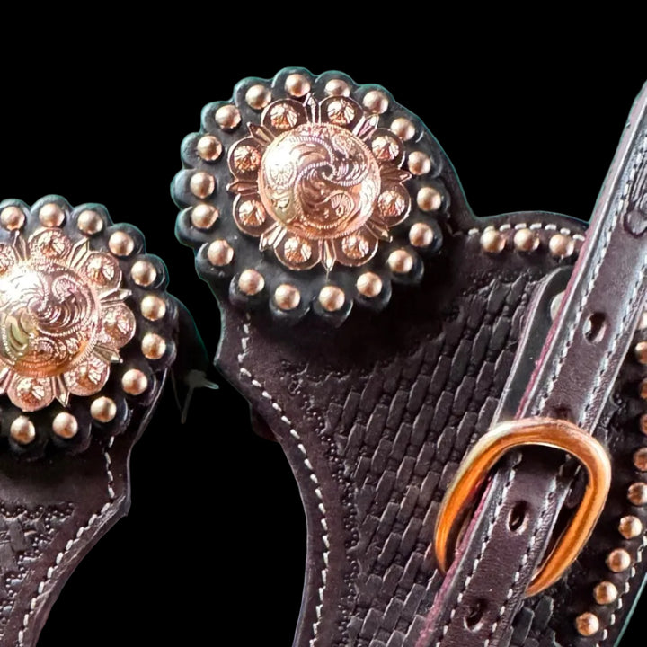 Spurstrap with COPPER DOTS  ROSE GOLD PEACH hardware